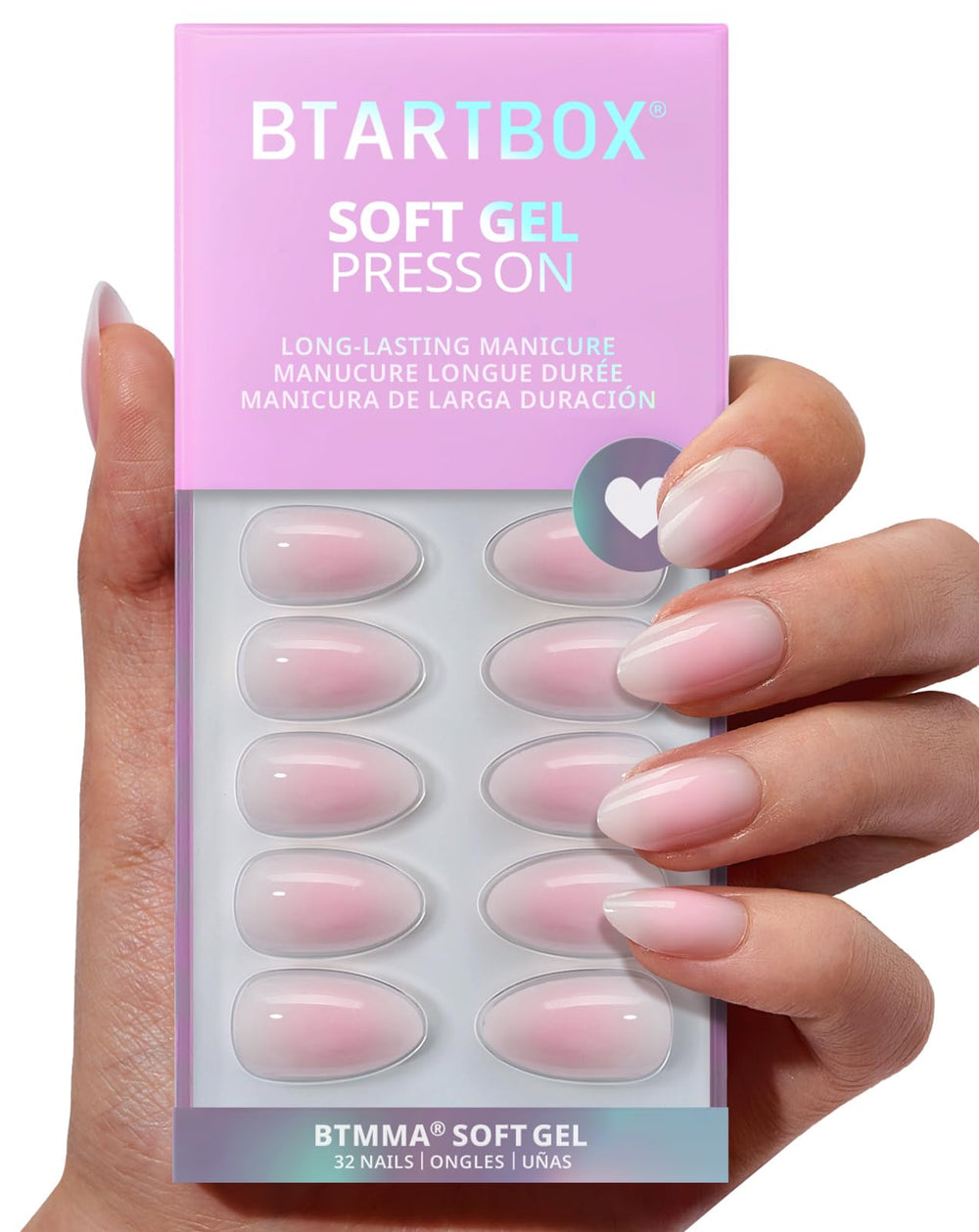 BTArtbox Love Letter pink ombre nails for a polished daily look and quick application