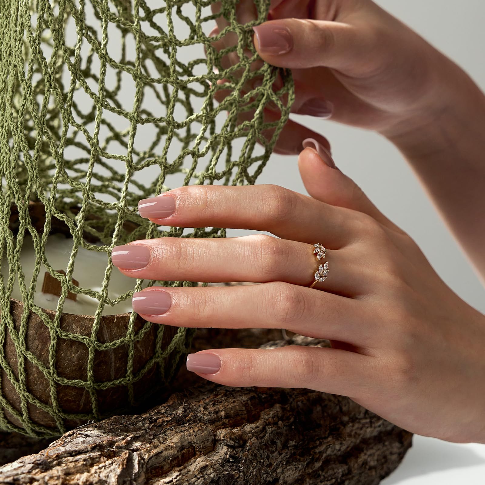 BTArtbox taro nude nails closeup shows a chip-free finish for daily activity.