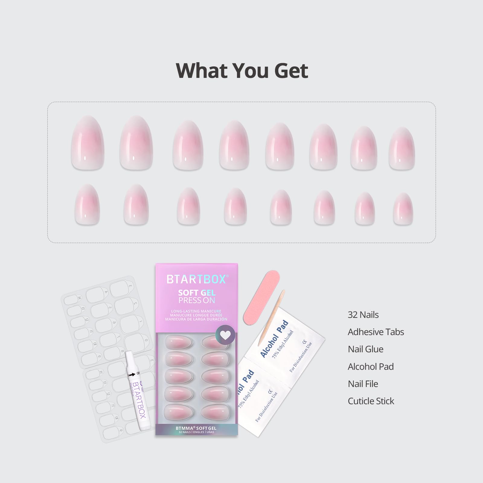 BTArtbox glue and adhesive tabs ensuring secure nail adhesion