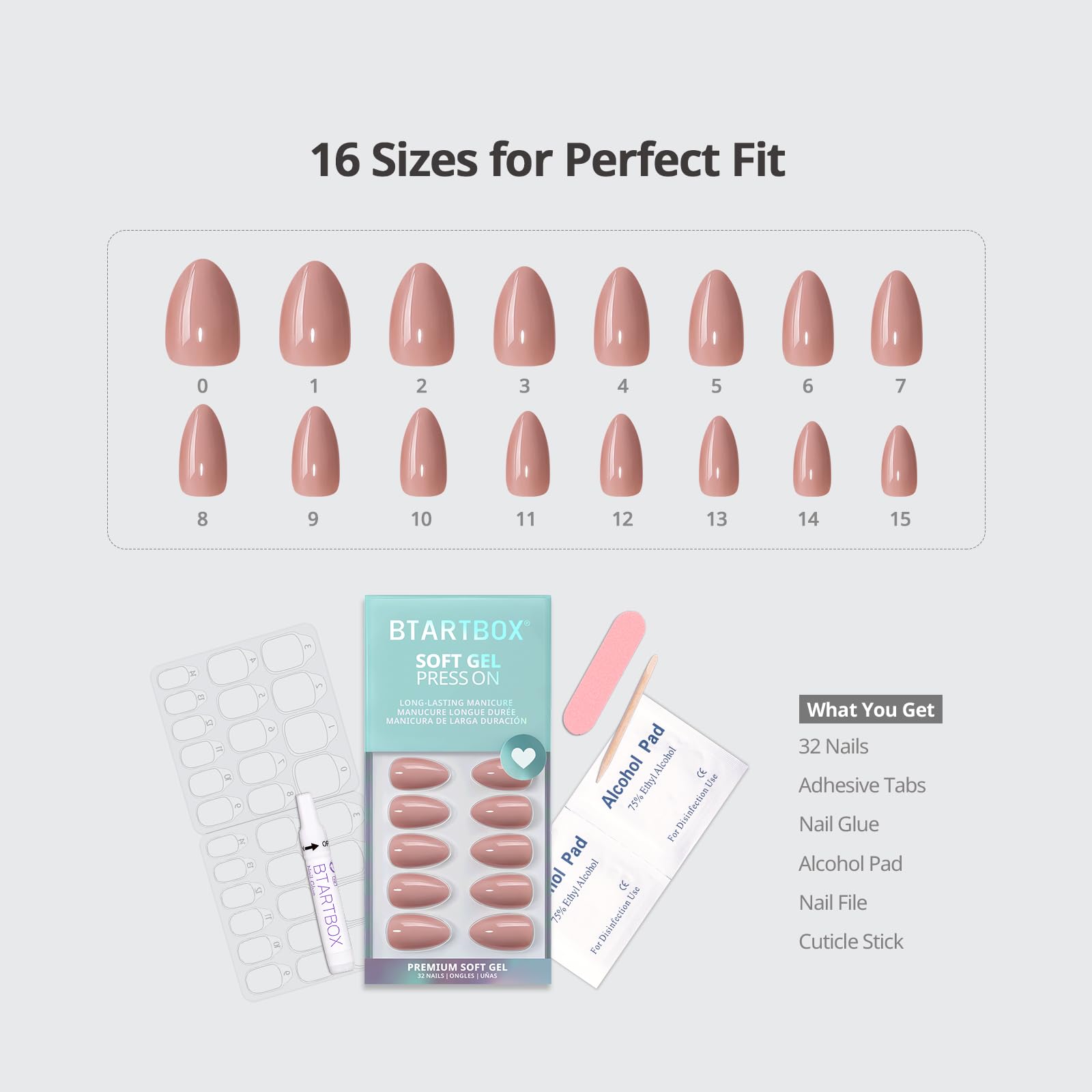 BTArtbox nail glue and tabs included for secure wear.
