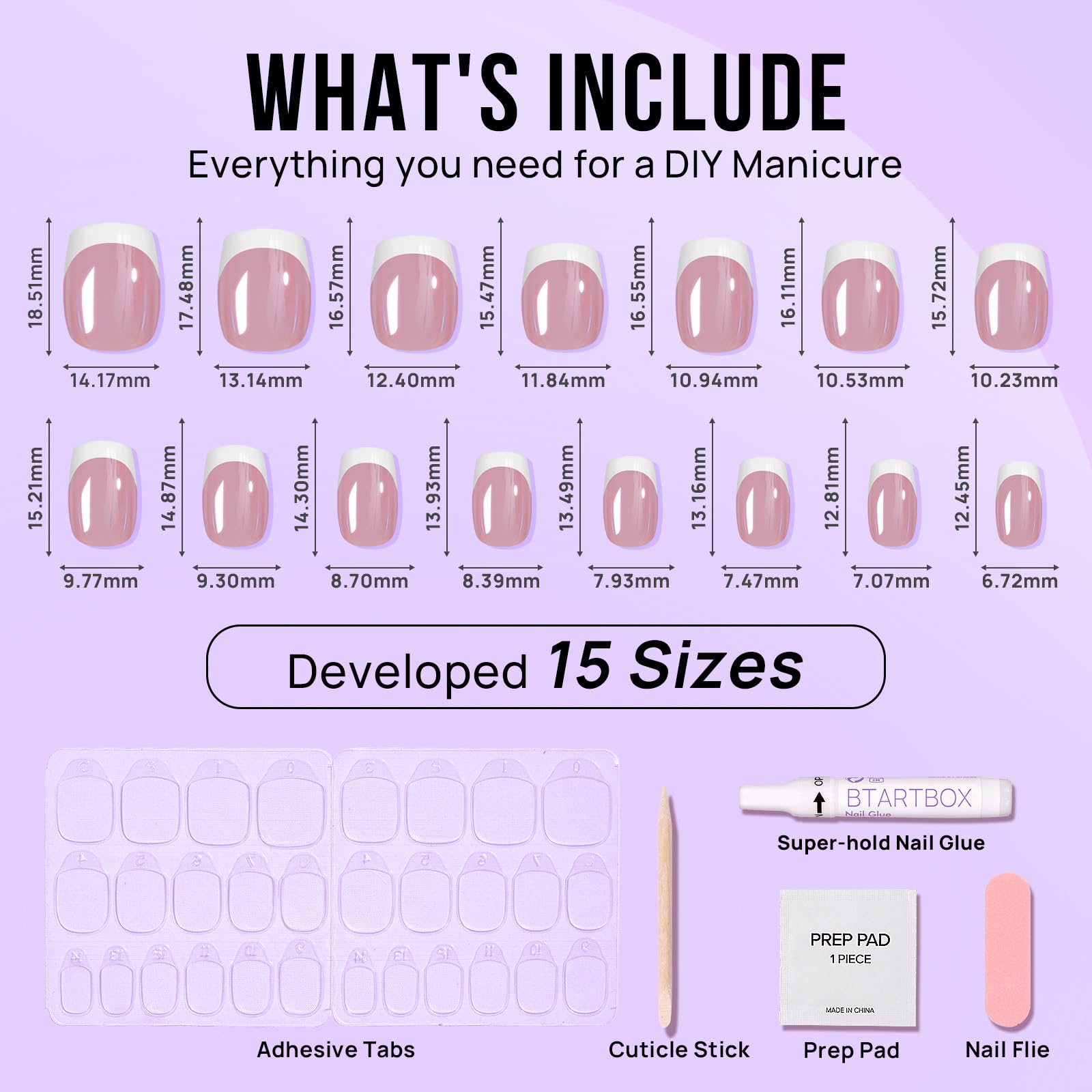 BTArtbox nail glue and tabs ensure secure adhesion for longer wear.