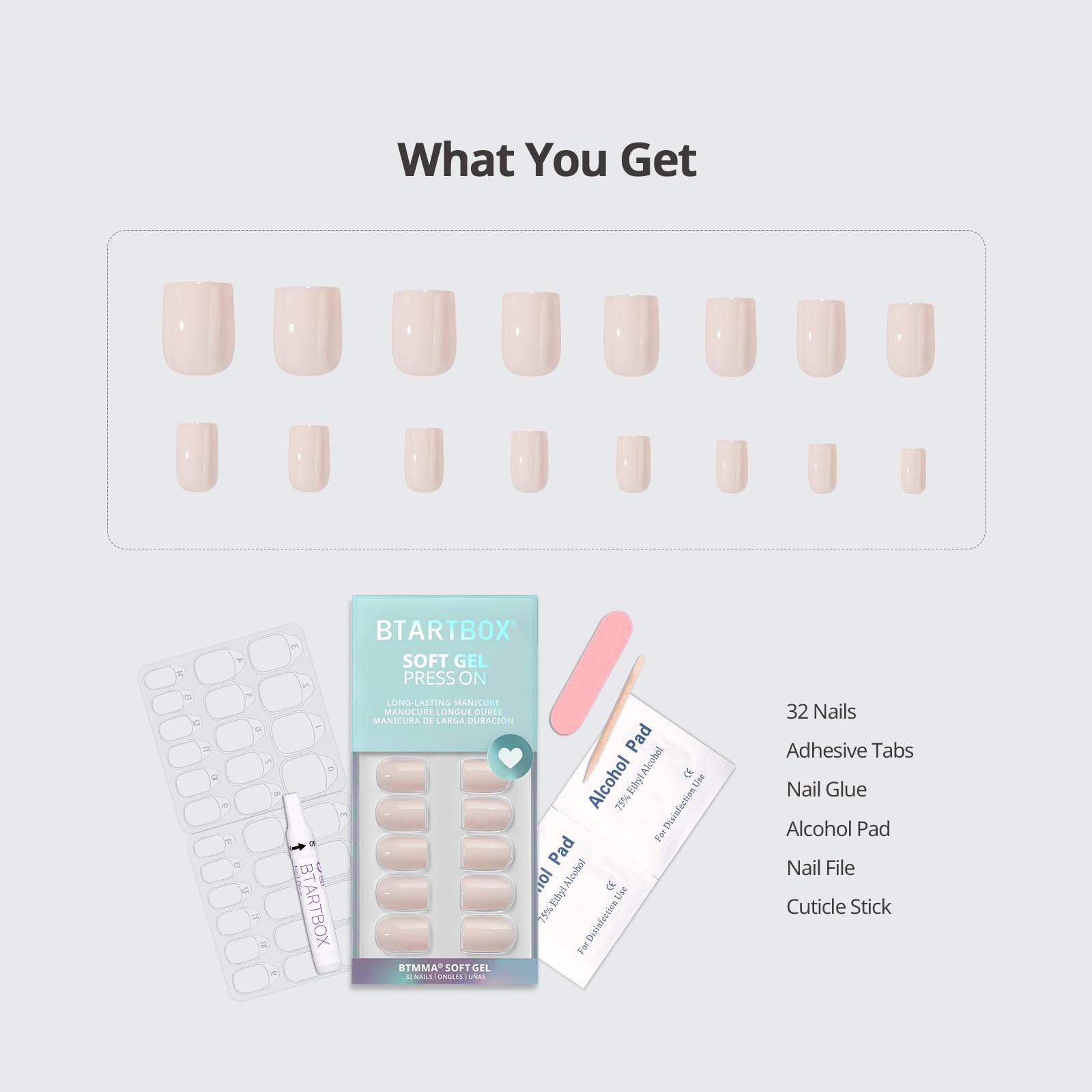 BTArtbox pastel square nails removal with warm water for easy cleanup