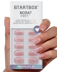 BTArtbox Petalfall short nails with 3D pink flowers for a quick at-home manicure.