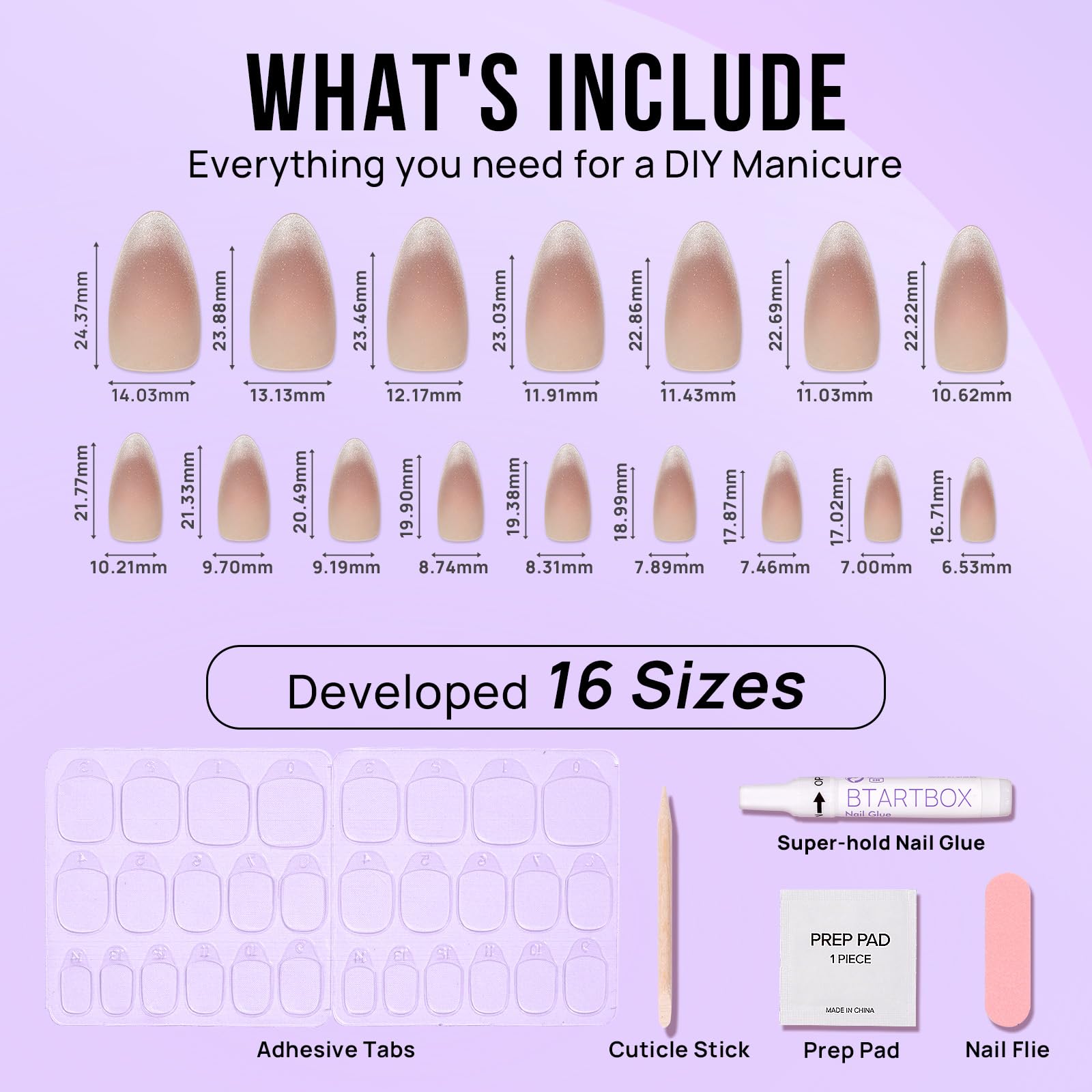 Nail glue from BTArtbox kit ready for secure wear and long-lasting hold