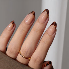 BTArtbox press on nails short almond tortoise shell for easy, salon-like manicure.