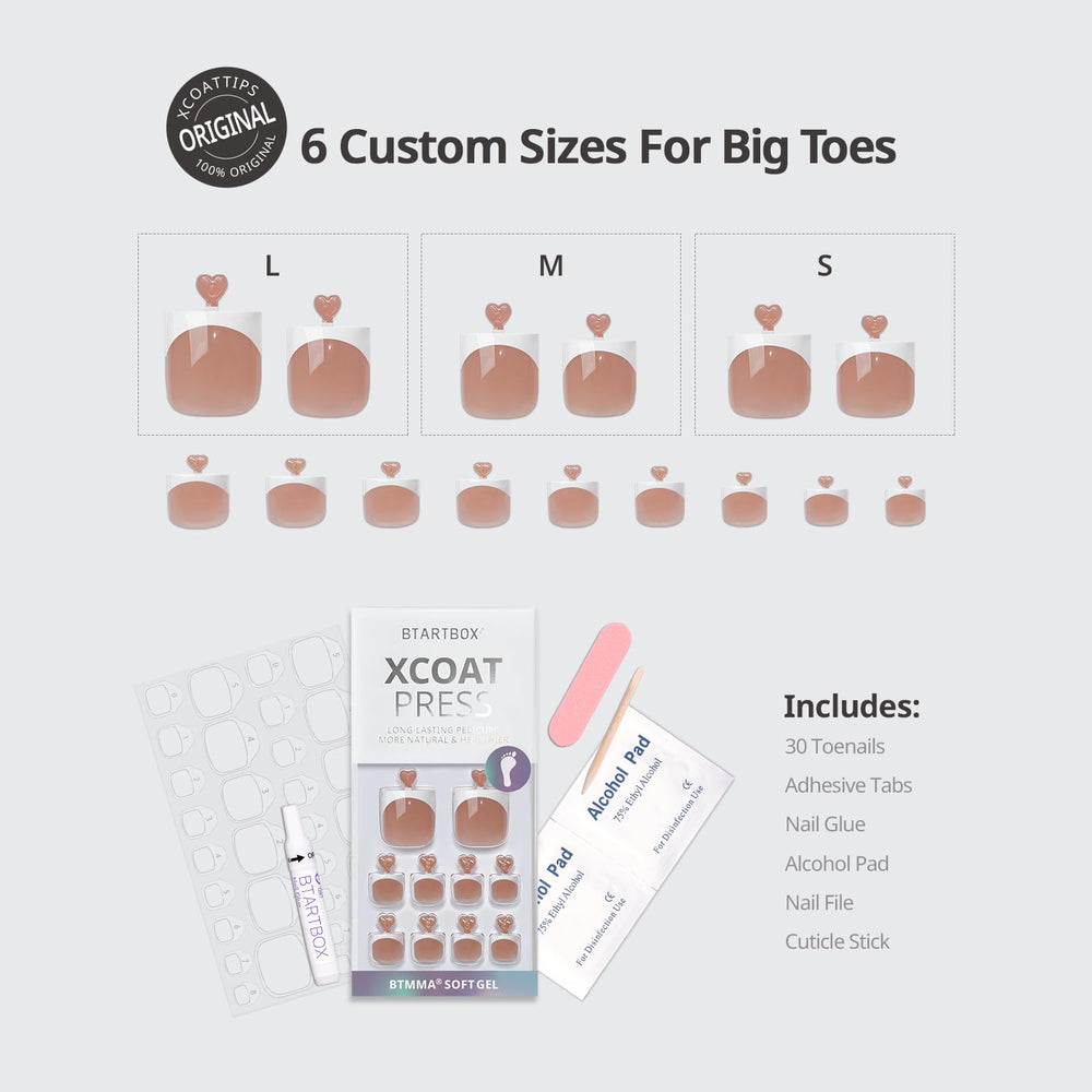 BTArtbox sharp square toenails create a modern salon-like look