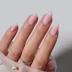 BTArtbox short pink ombre almond nails ready for comfortable all-day wear