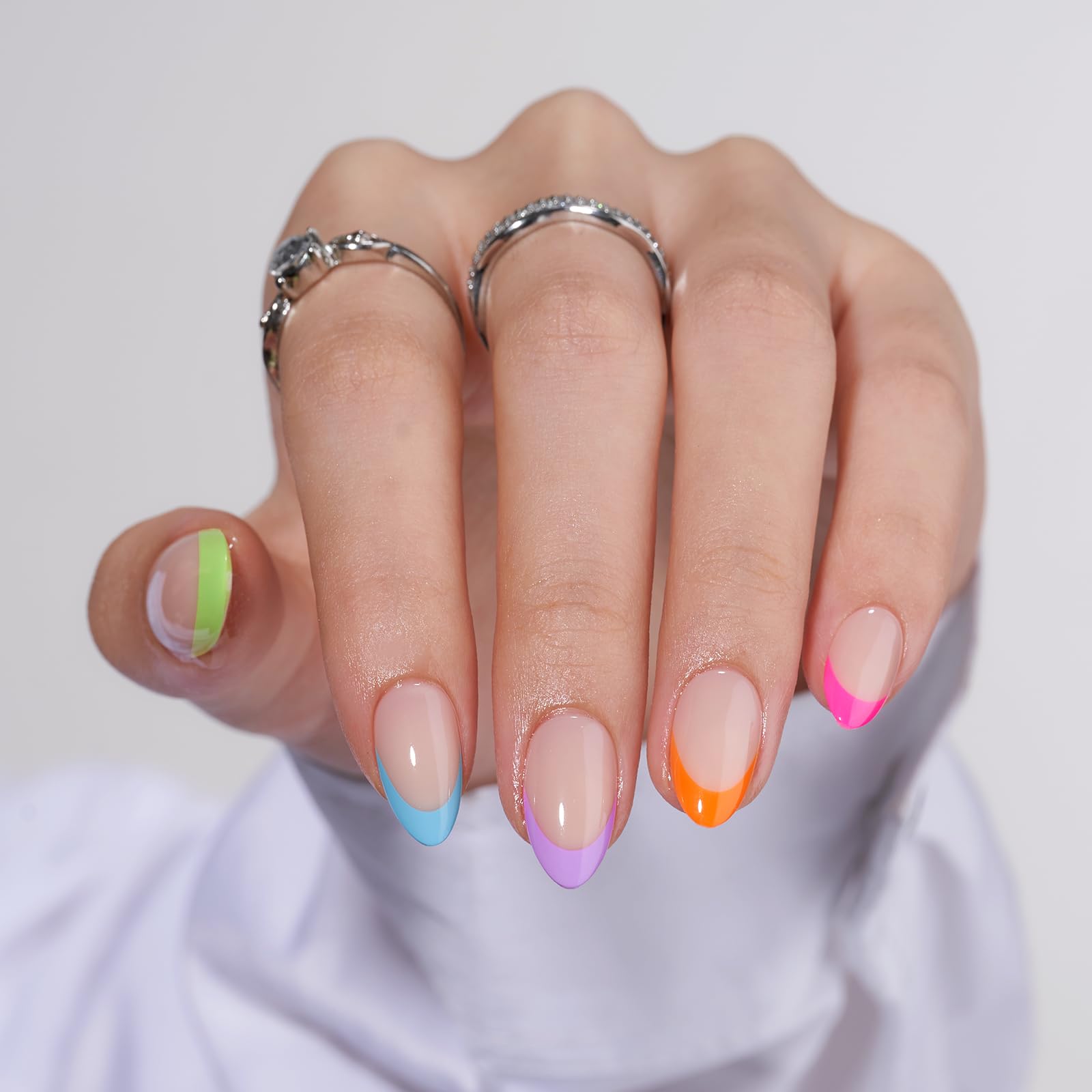 BTArtbox short soft gel nails with French tips for a precise, lightweight look