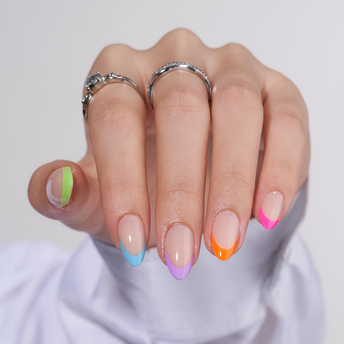 BTArtbox short soft gel nails with French tips for a precise, lightweight look