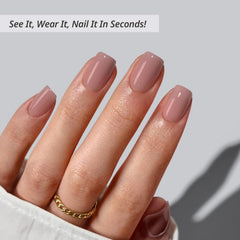 BTArtbox taro nude squoval nails with glue kit enable quick at-home mani.