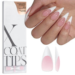 BTArtboxnails French tip long stiletto nails in pink, ideal for at-home salon-like mani