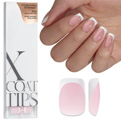 BTArtboxnails XCOATTIPS pink square tips for easy daily wear and natural look