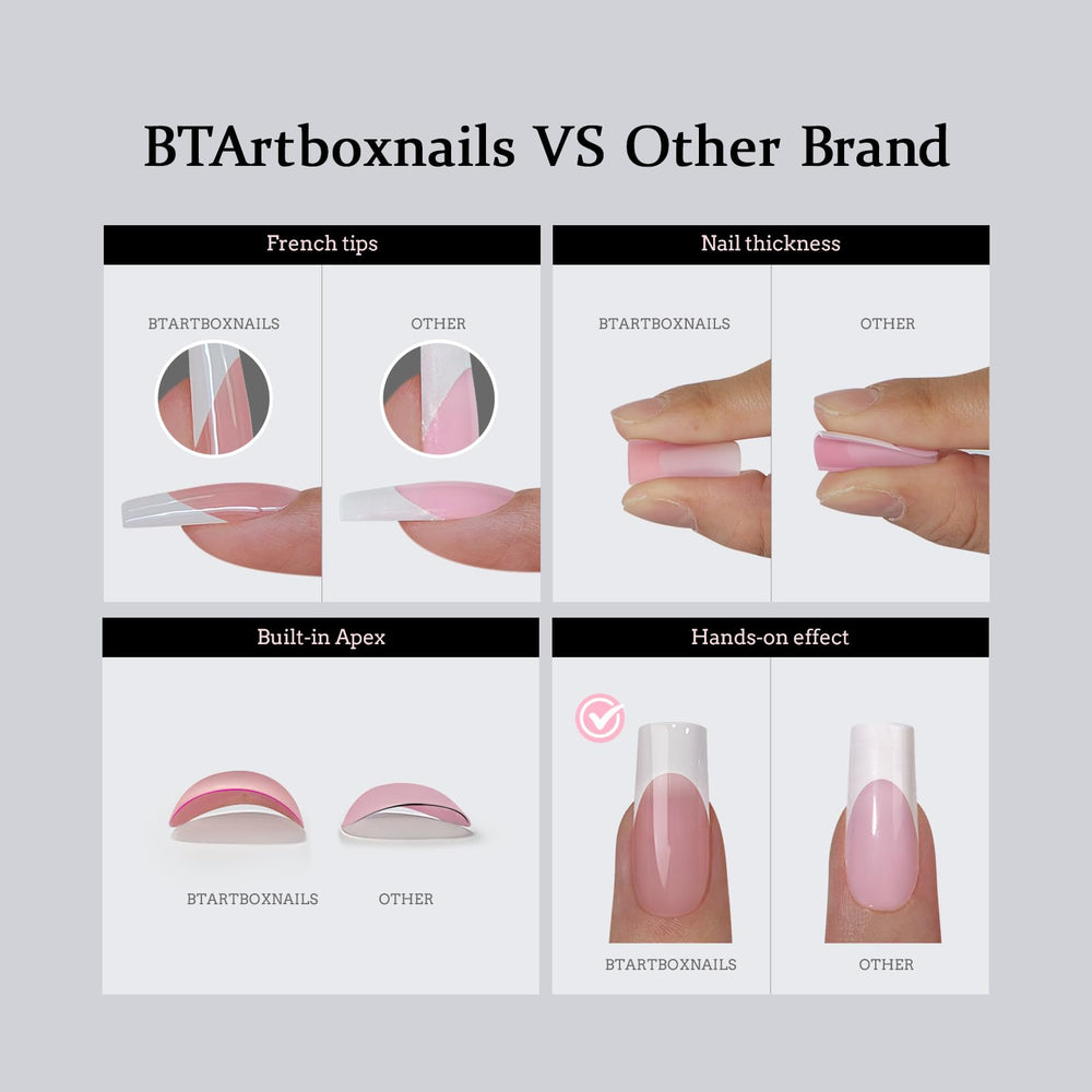 BTArtboxnails XCOATTIPS pink tips make a gift ready nail set