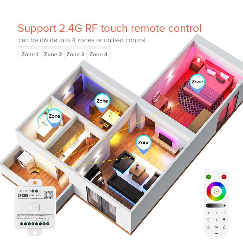 BTF-LIGHTING SP630E color calibration aligns LED colors precisely for consistent mood lighting
