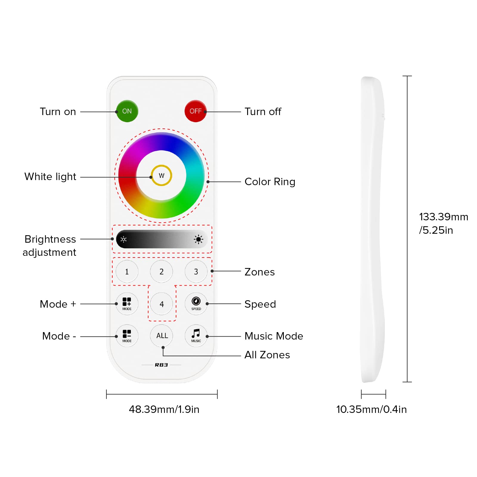 BTF-LIGHTING SP630E package contents show ready-to-install remote and controller
