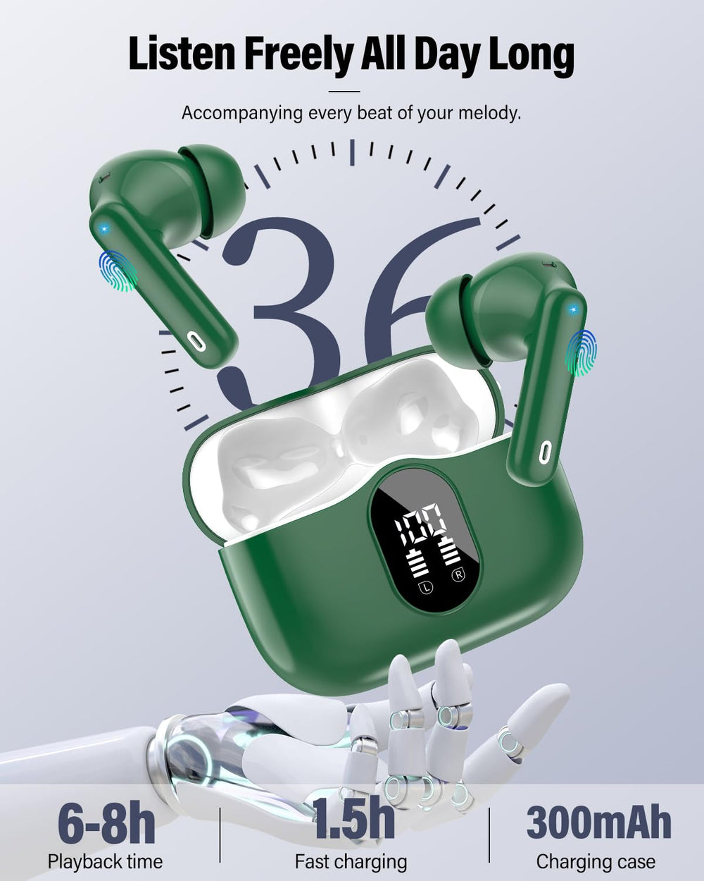 Btootos ergonomic in-ear design offers comfortable all-day wear