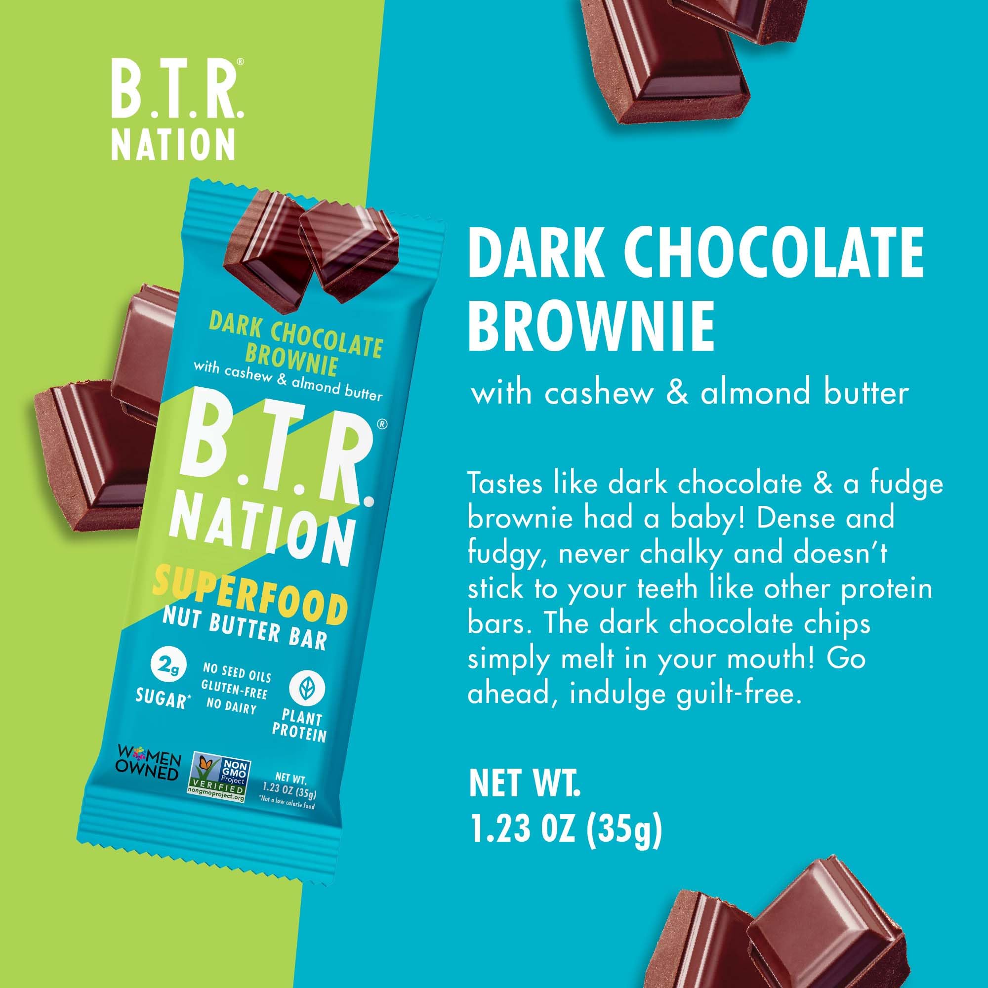 Ingredient focus: maca, spinach, kale and cocoa in B.T.R. Nation bar.