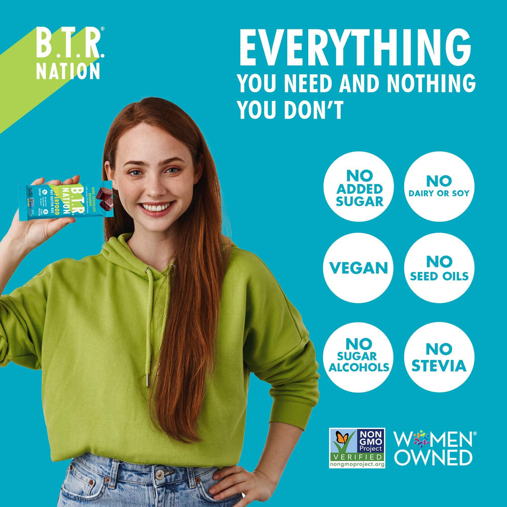 7g plant-based protein and 170 calories per B.T.R. Nation bar.