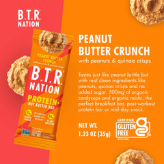 B.T.R Nation Gluten-free Snack Bar displaying rich peanut butter texture
