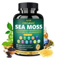 Bualle Irish Sea Moss capsules bottle for daily wellness routine.