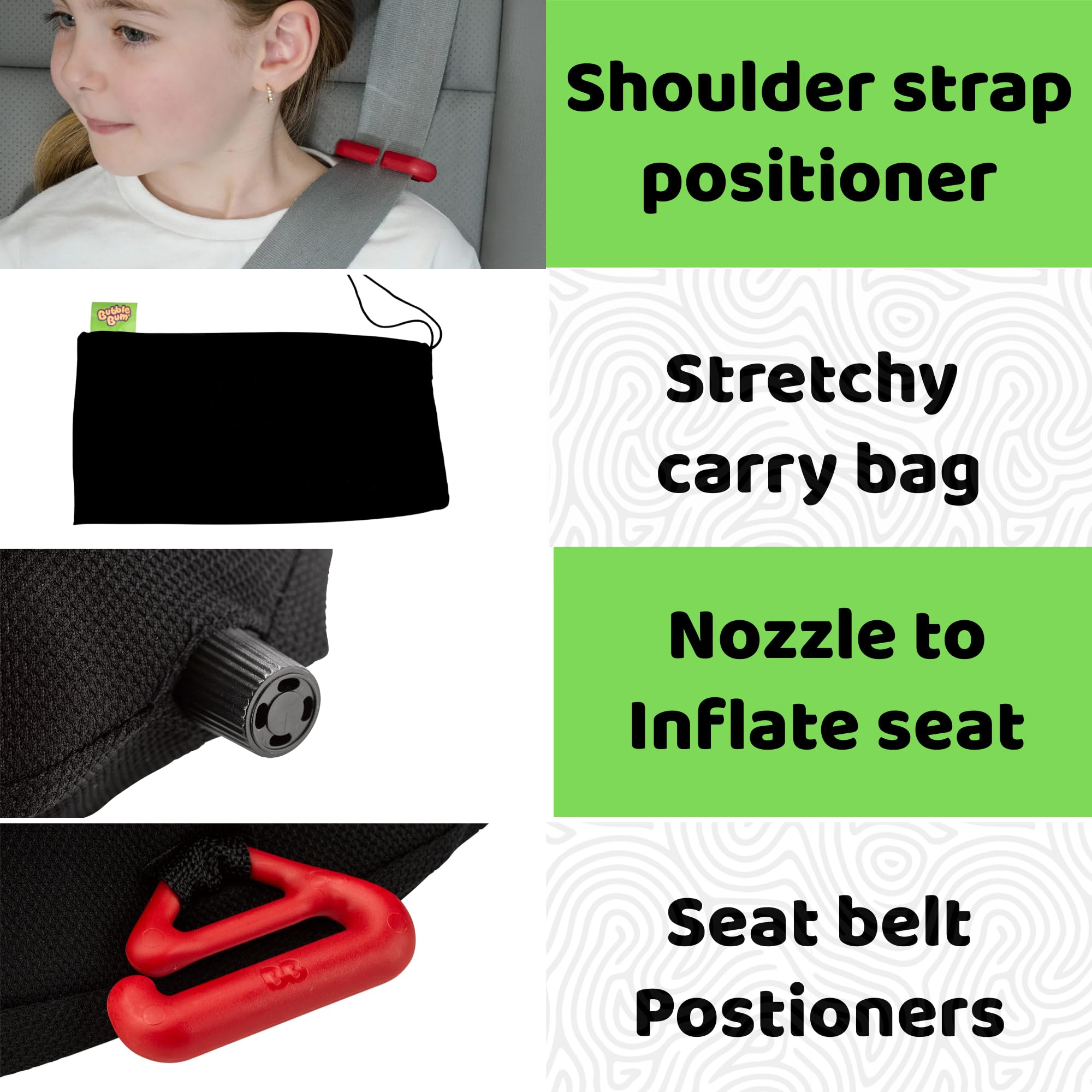 BubbleBum soft cushioned surface provides comfortable long-ride support.