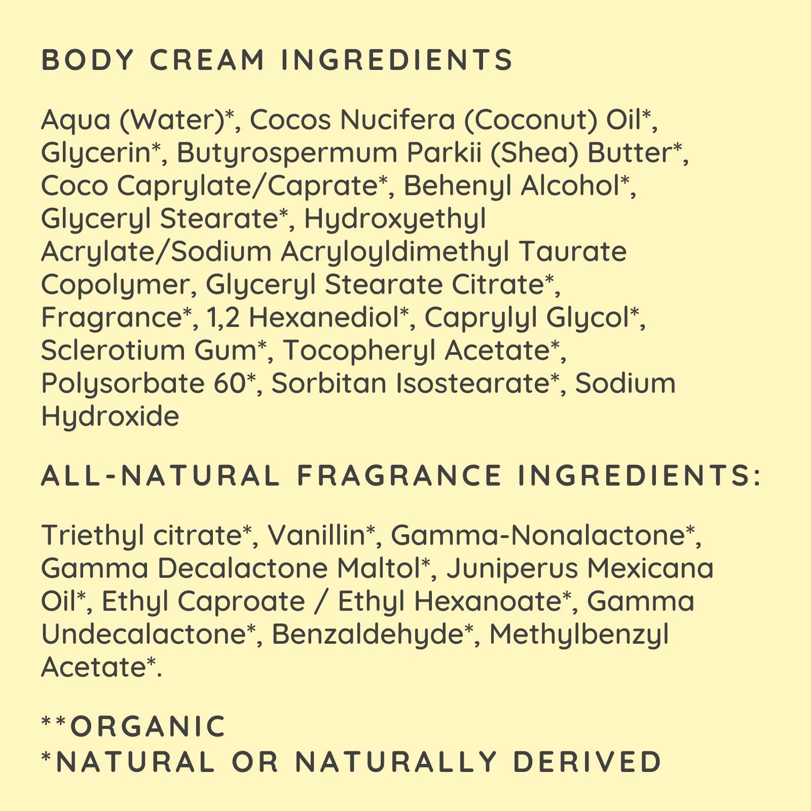 Bubbsi ingredients focus coconut oil and shea butter for nourishment.