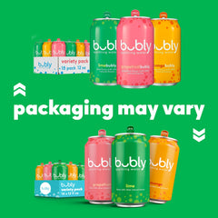 Bubly variety-pack display featuring all three flavors for easy selection.
