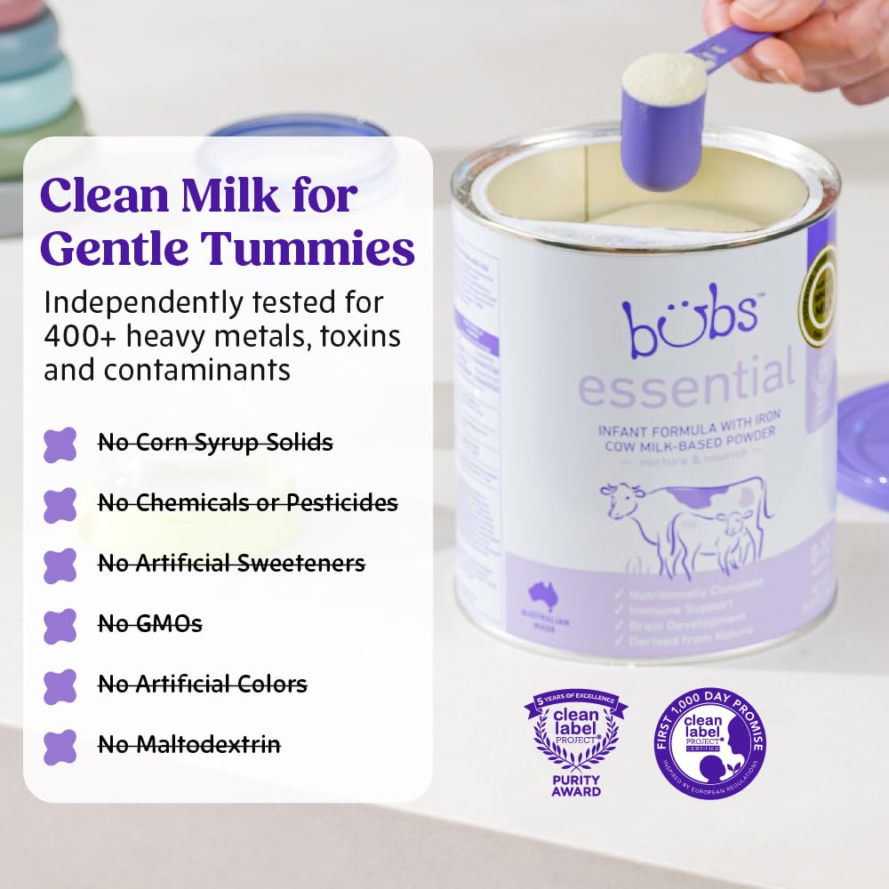Bubs Essential milk-sourcing highlights Australian whole milk origin