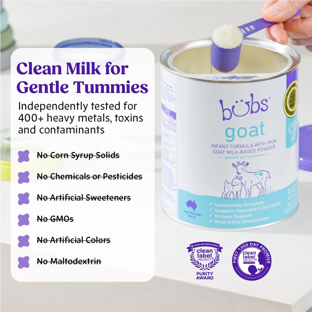 Bubs prep with scoop, measuring powder for proper mixing.