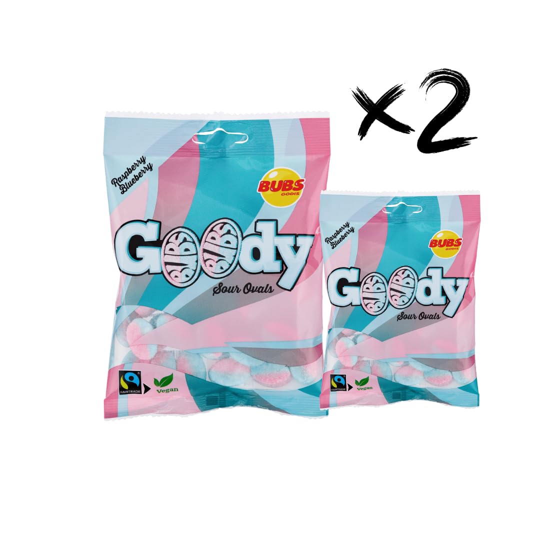 Bubs Goody Sour Ovals Raspberry Caramel – tangy raspberry flavor with caramel sweetness.