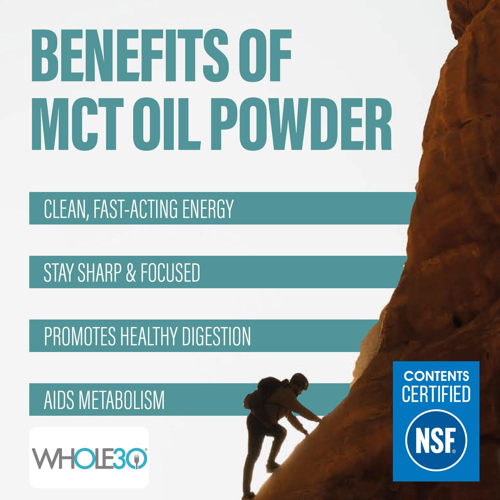 BUBS Naturals MCT Oil Powder dissolving in coffee for dairy-free creaminess