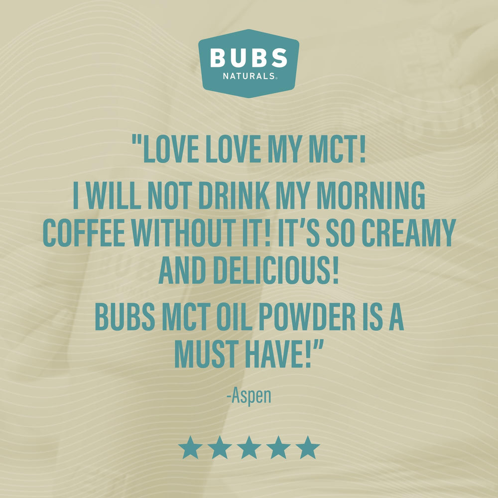 BUBS Naturals MCT Oil Powder packaging and seal visible