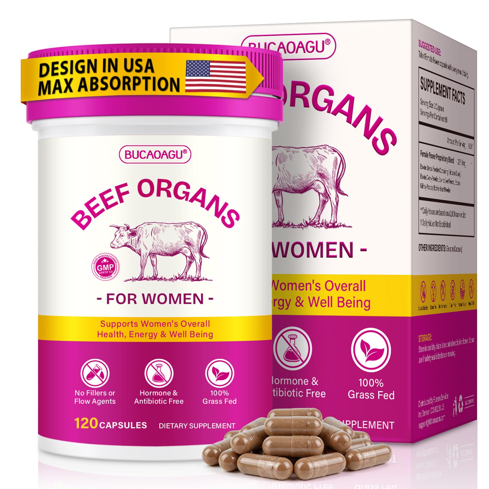 BUCAOAGU beef liver capsules for energy and vitality
