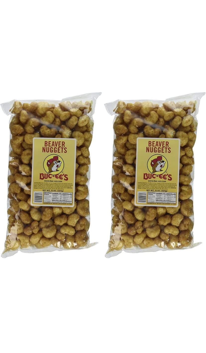 Buc-ee's Beaver Nuggets bundle of two bags, gluten-free caramel corn snack for road trips