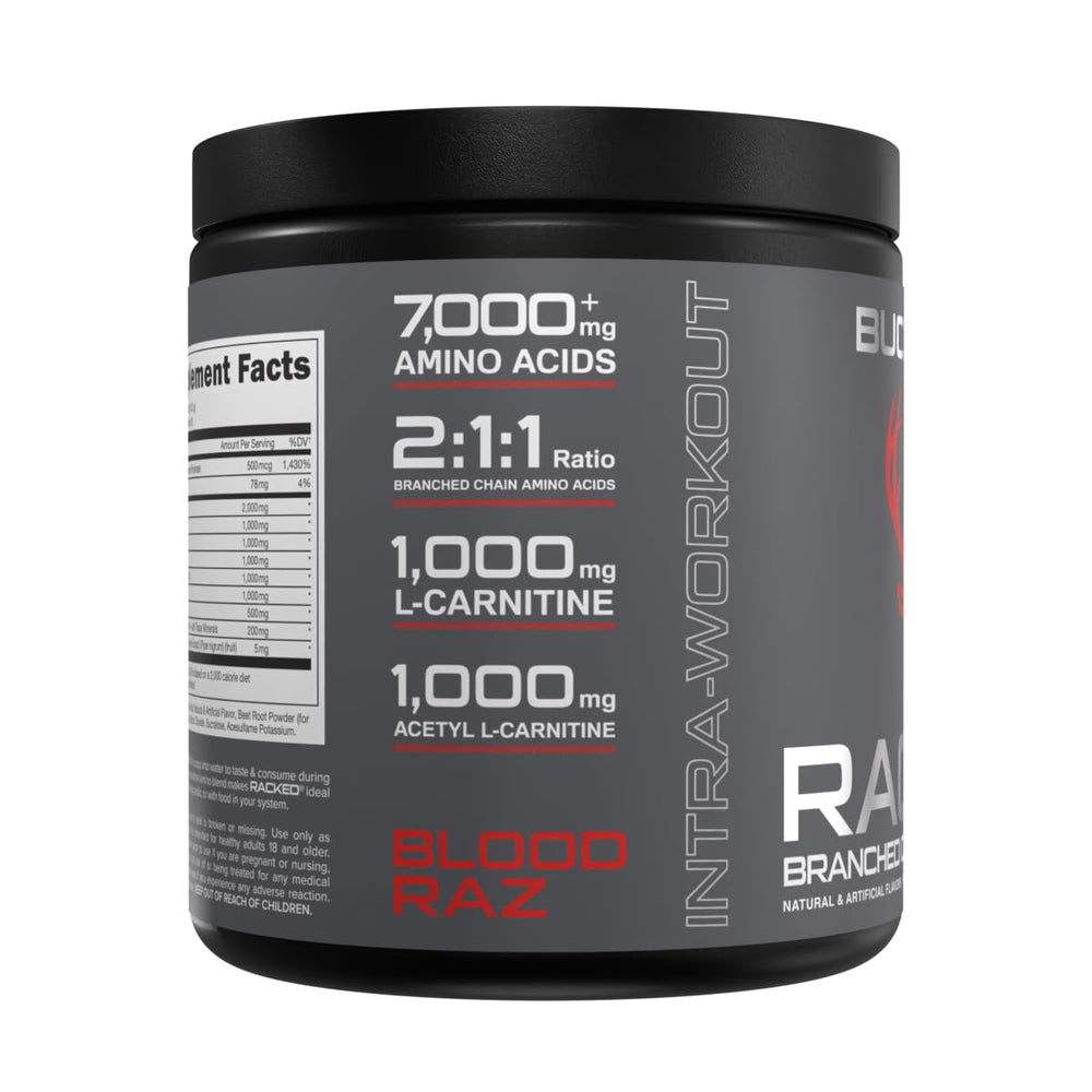 Bucked Up BCAA RACKED post-workout setup demonstrates convenient timing and flavor-friendly hydration.