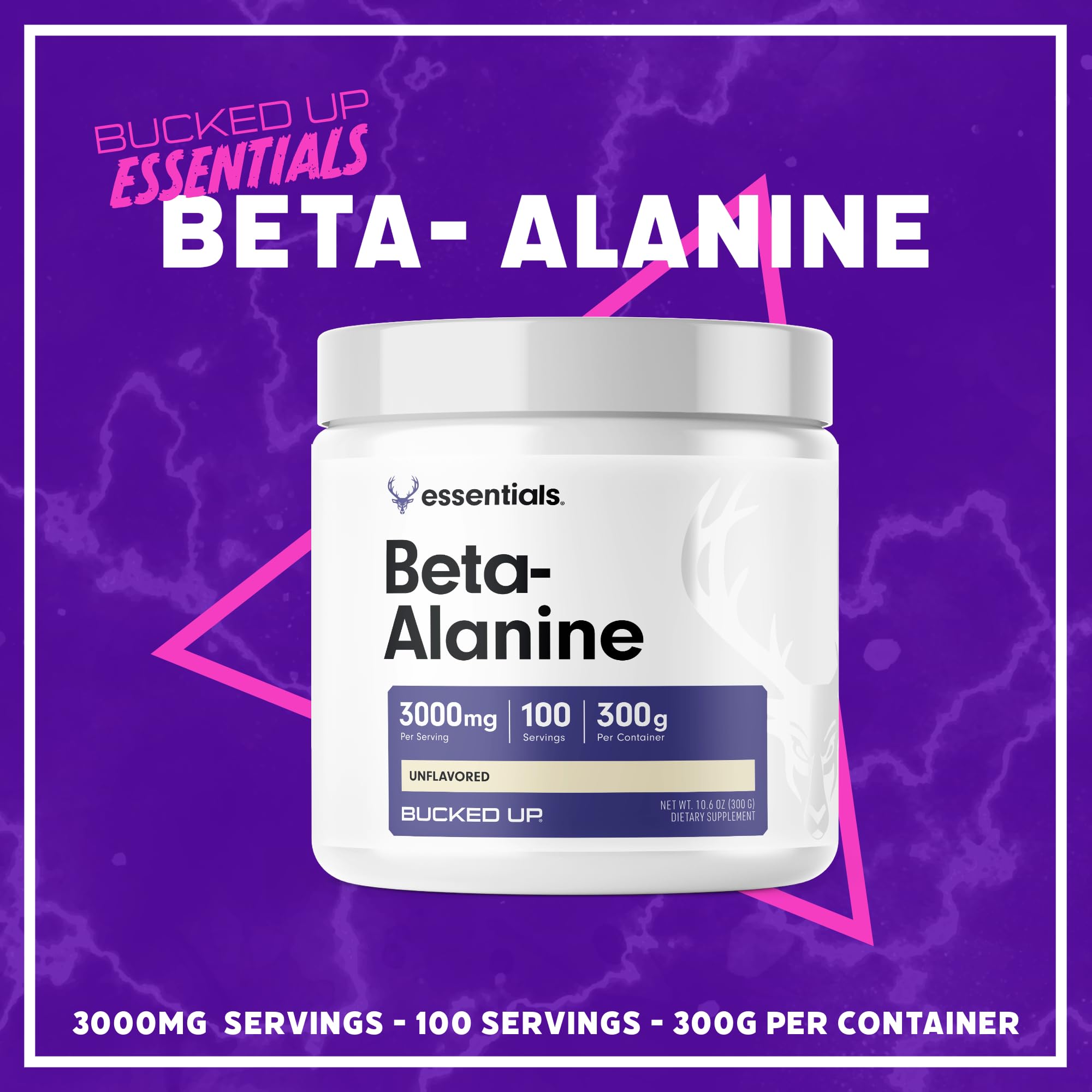 Bucked Up Beta Alanine powder blended in a shaker bottle for easy mixing.