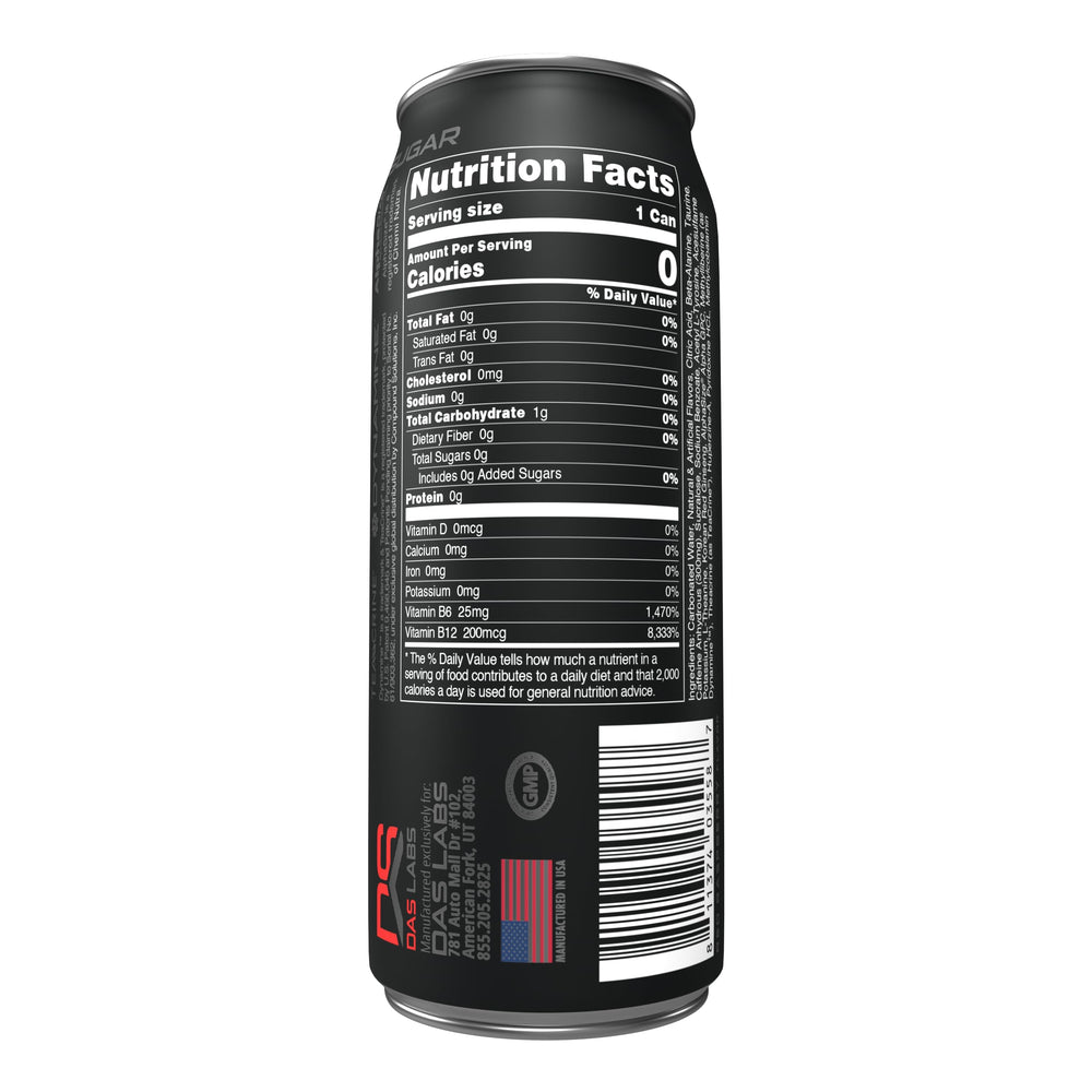 Bucked Up Blood Raz label closeup, premium branding and ingredients at a glance.