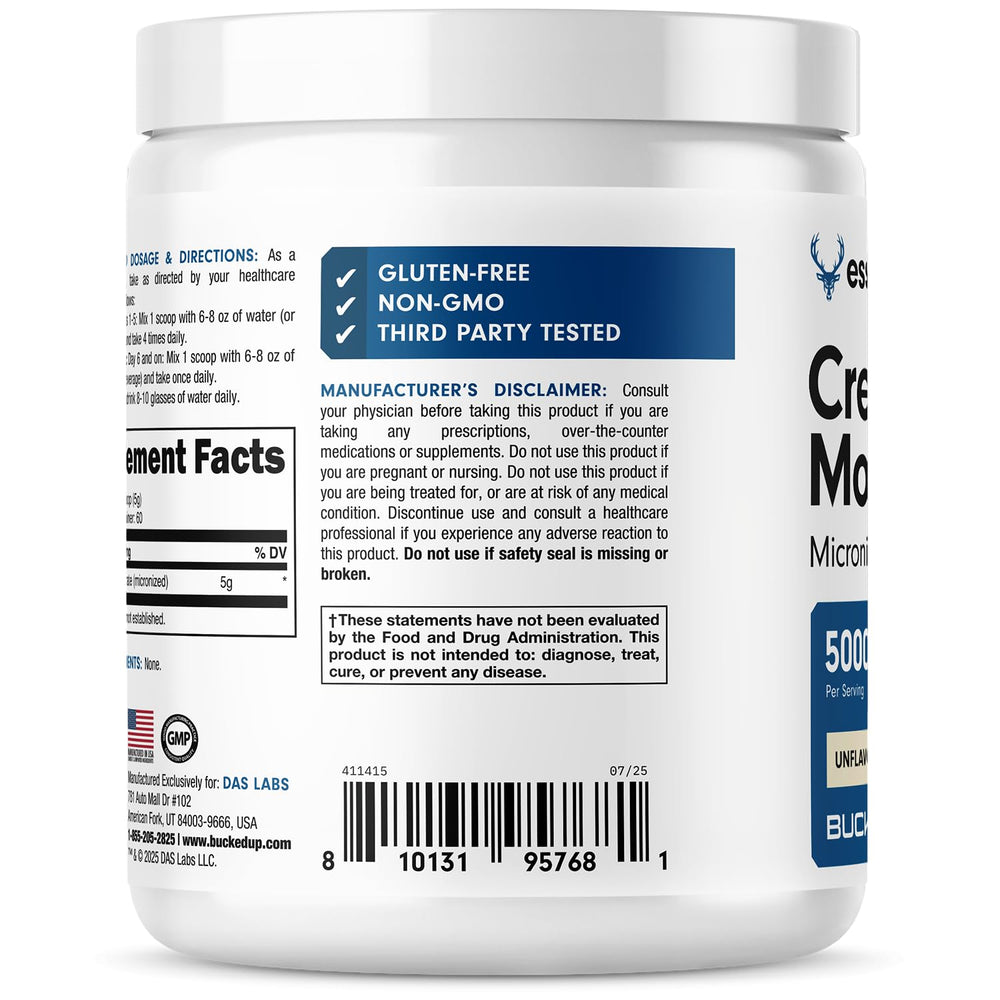 GMP-certified Bucked Up creatine with third-party testing ensures quality.
