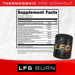 Bucked Up LFG label on Berry tub highlighting ingredients for focused workouts.