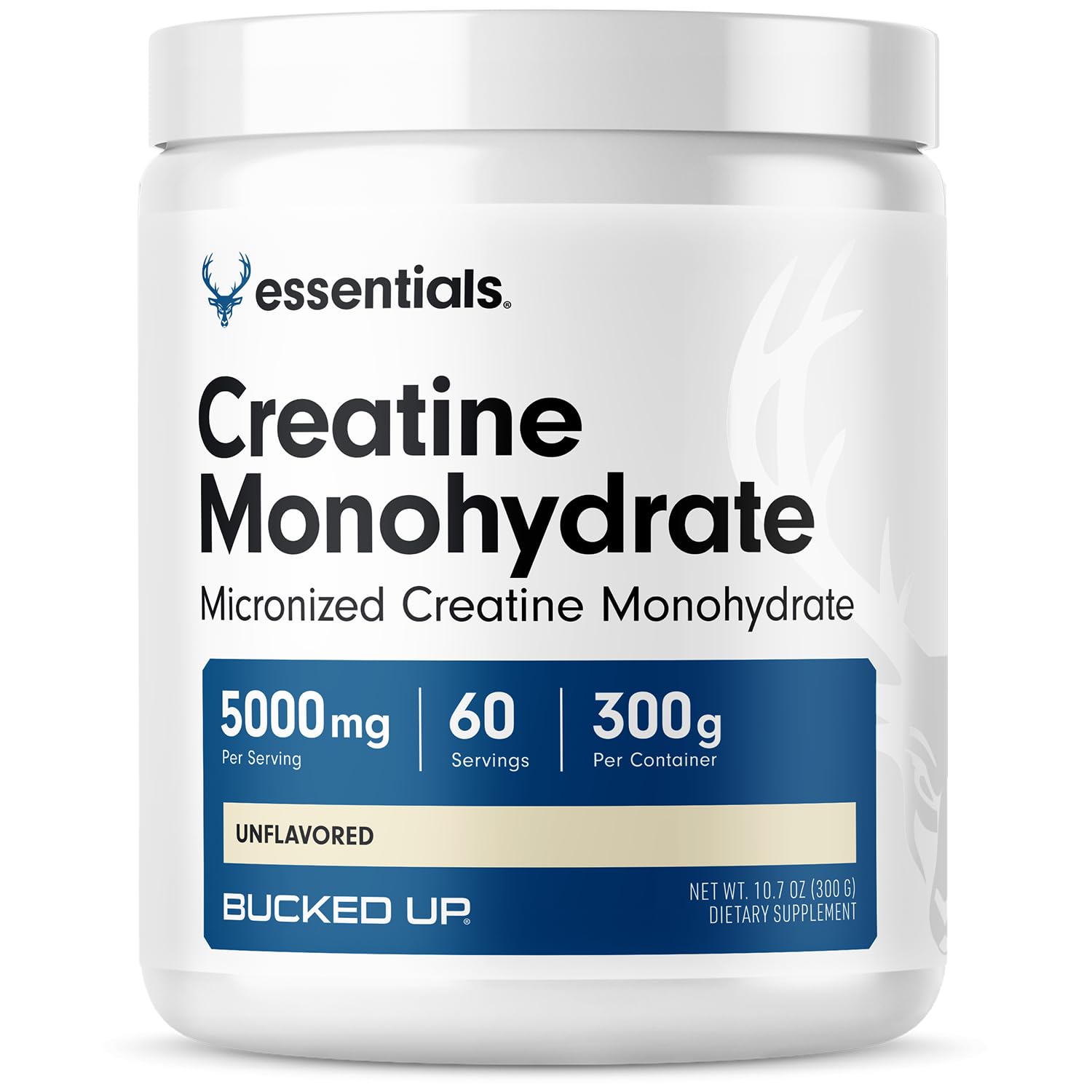 Bucked Up micronized creatine powder for easy mixing and smooth texture.