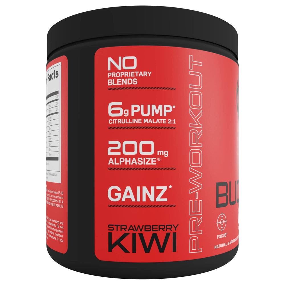 Pouring Bucked Up Strawberry Kiwi powder to energize workouts
