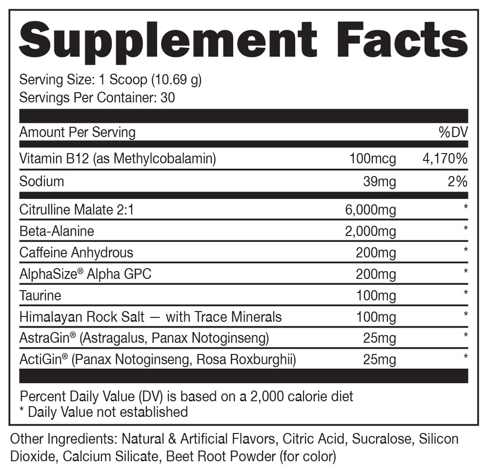 Bucked Up Pre Workout Strawberry Kiwi scoop ready to mix for focus