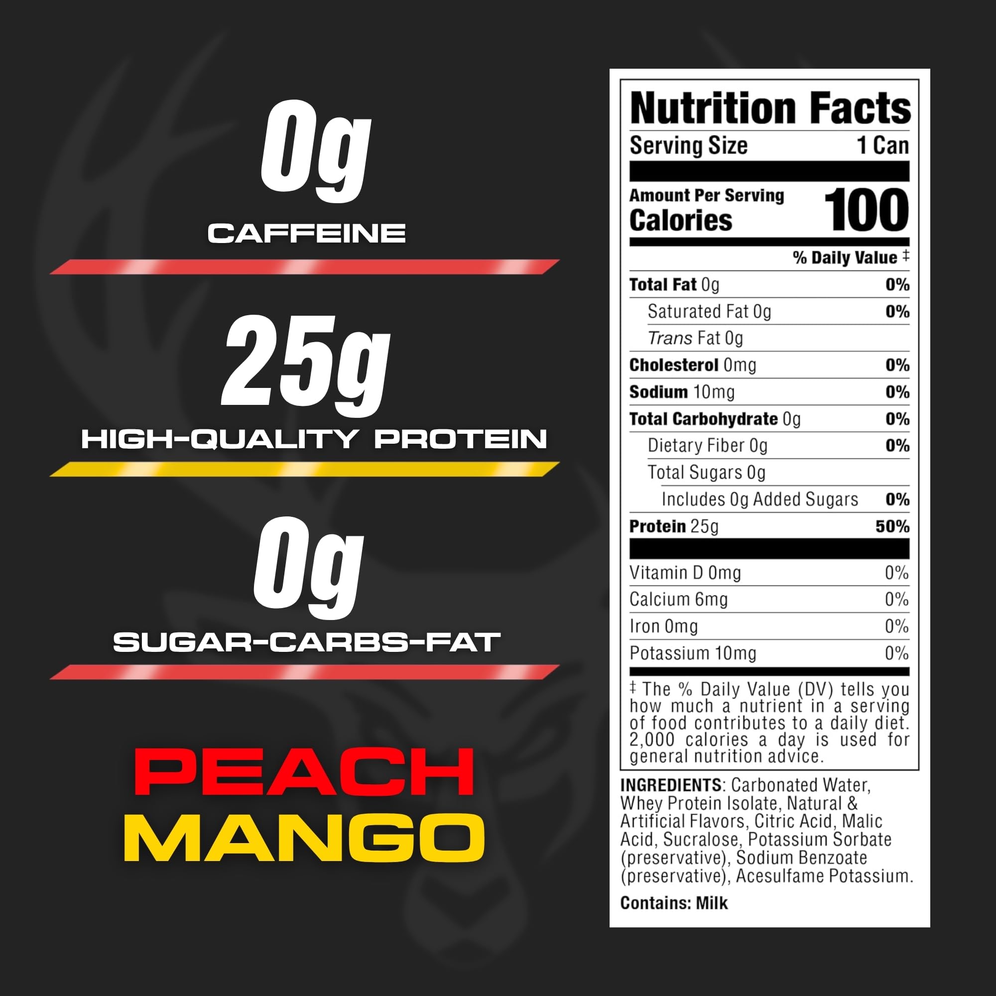 Bucked Up Protein Soda Orange Cream can offers zero sugar and low calories.