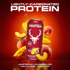 Bucked Up Rainbow Candy 16 oz can provides refreshing, caffeine-free hydration.