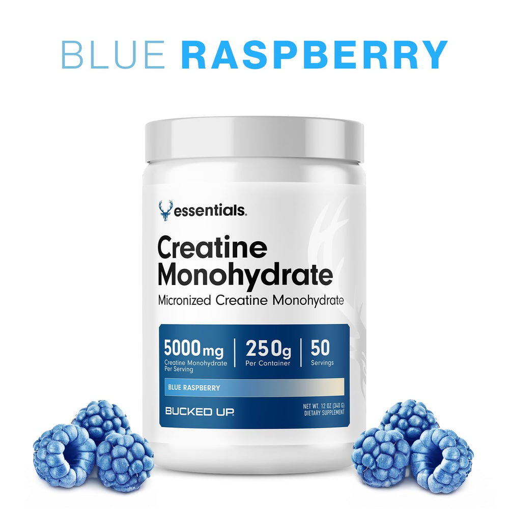 Bucked Up USA-made creatine label emphasizes quality and safety.