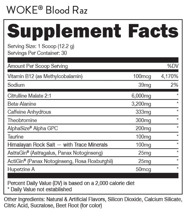 Bucked Up Woke powder pour demonstrating easy mixing and energy readiness.