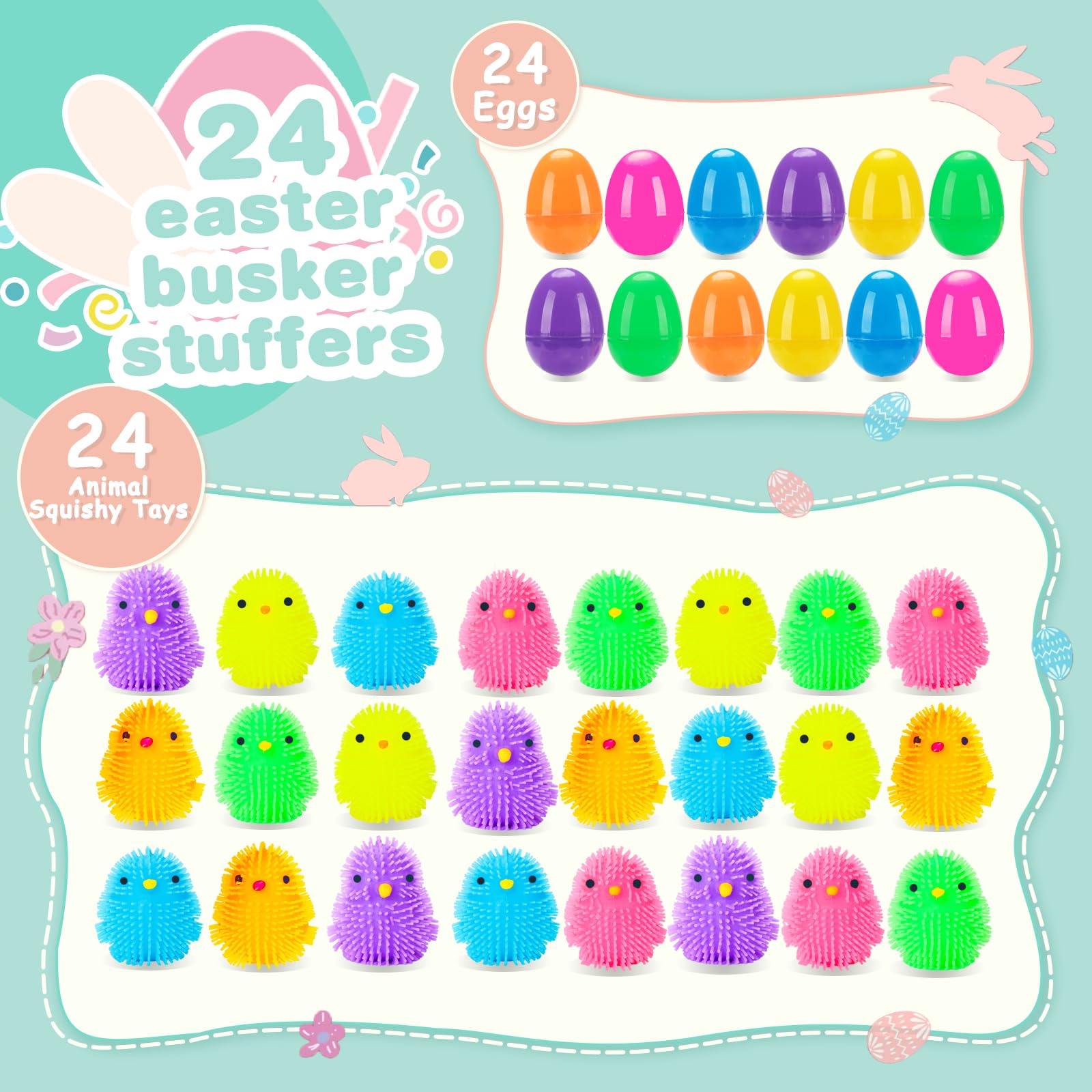 Budbof LED light-up chick puffer balls flash red and blue.