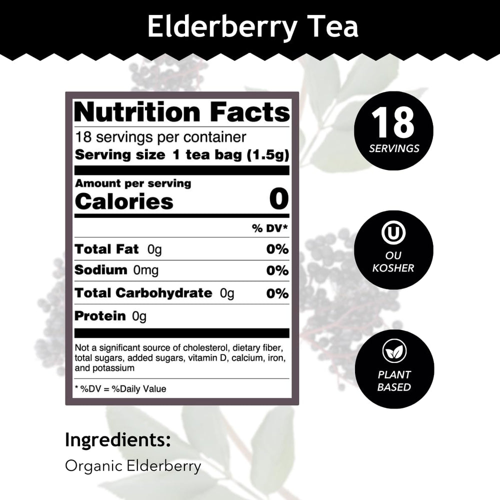 Buddha Teas Elderberry Tea cup steeping with earthy aroma