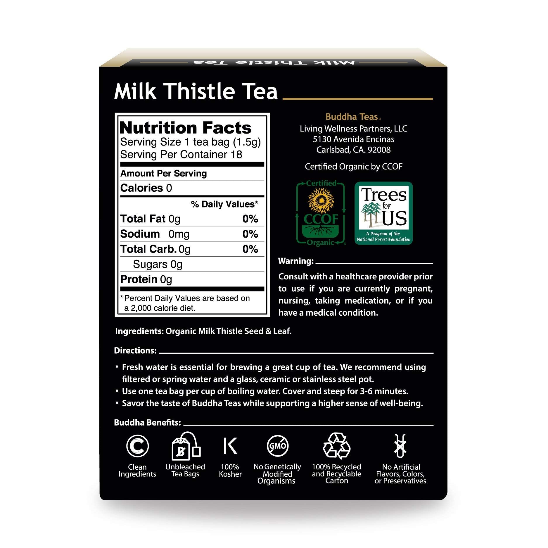 Buddha Teas Organic Milk Thistle Tea cup steep releasing mild aroma.
