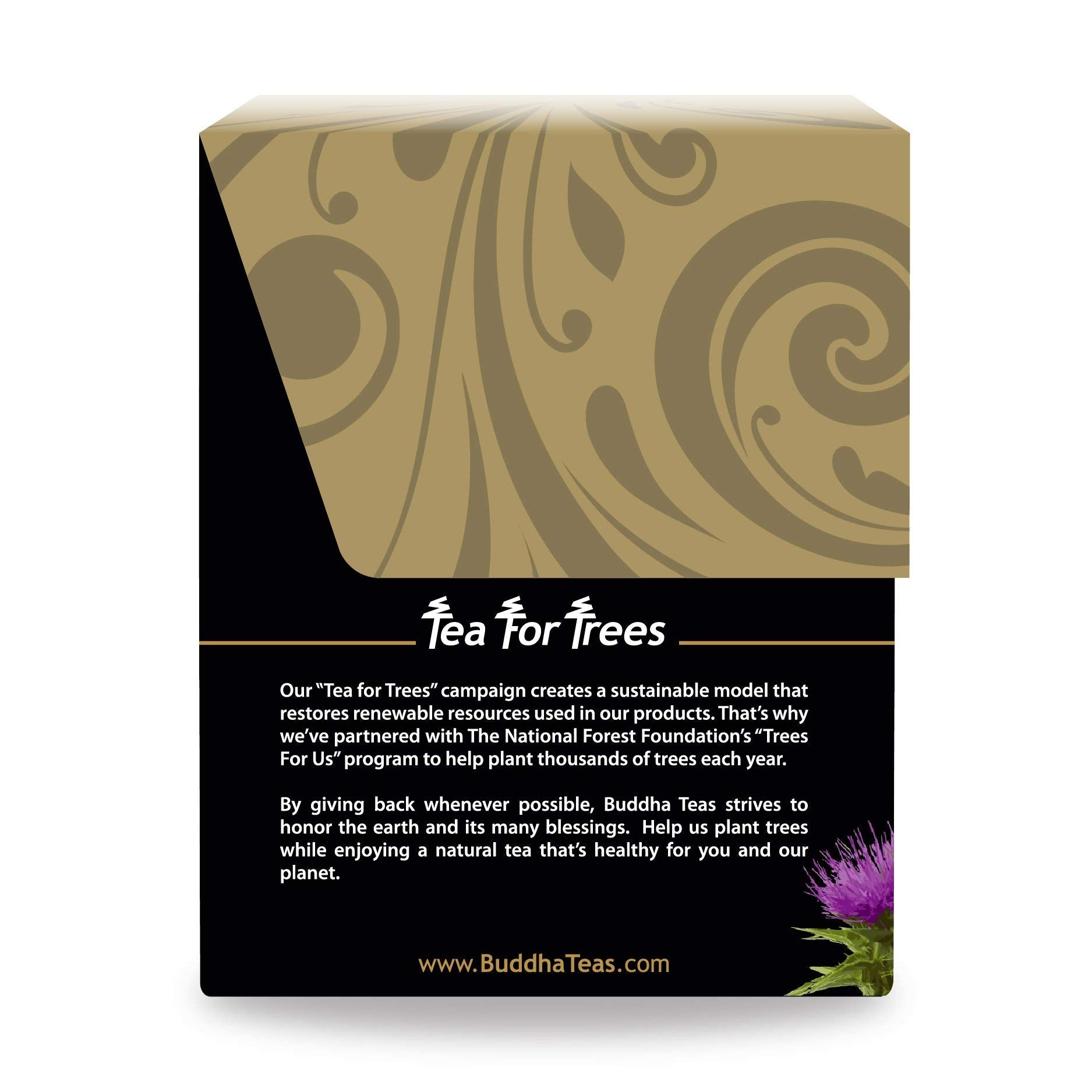 Buddha Teas Organic Milk Thistle Tea label shows OU Kosher certification.